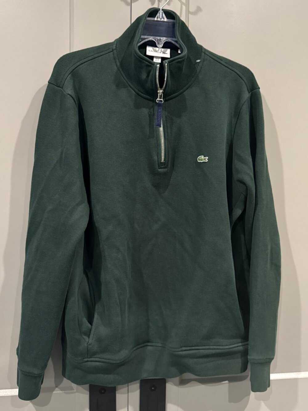 Lacoste Sweatshirt Mens XL Dark Green Cotton Pullover SH1462